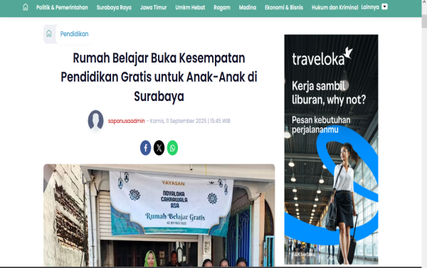 Yayasan Novaloka Cakrawala Asa Diliput Sapa Nusa